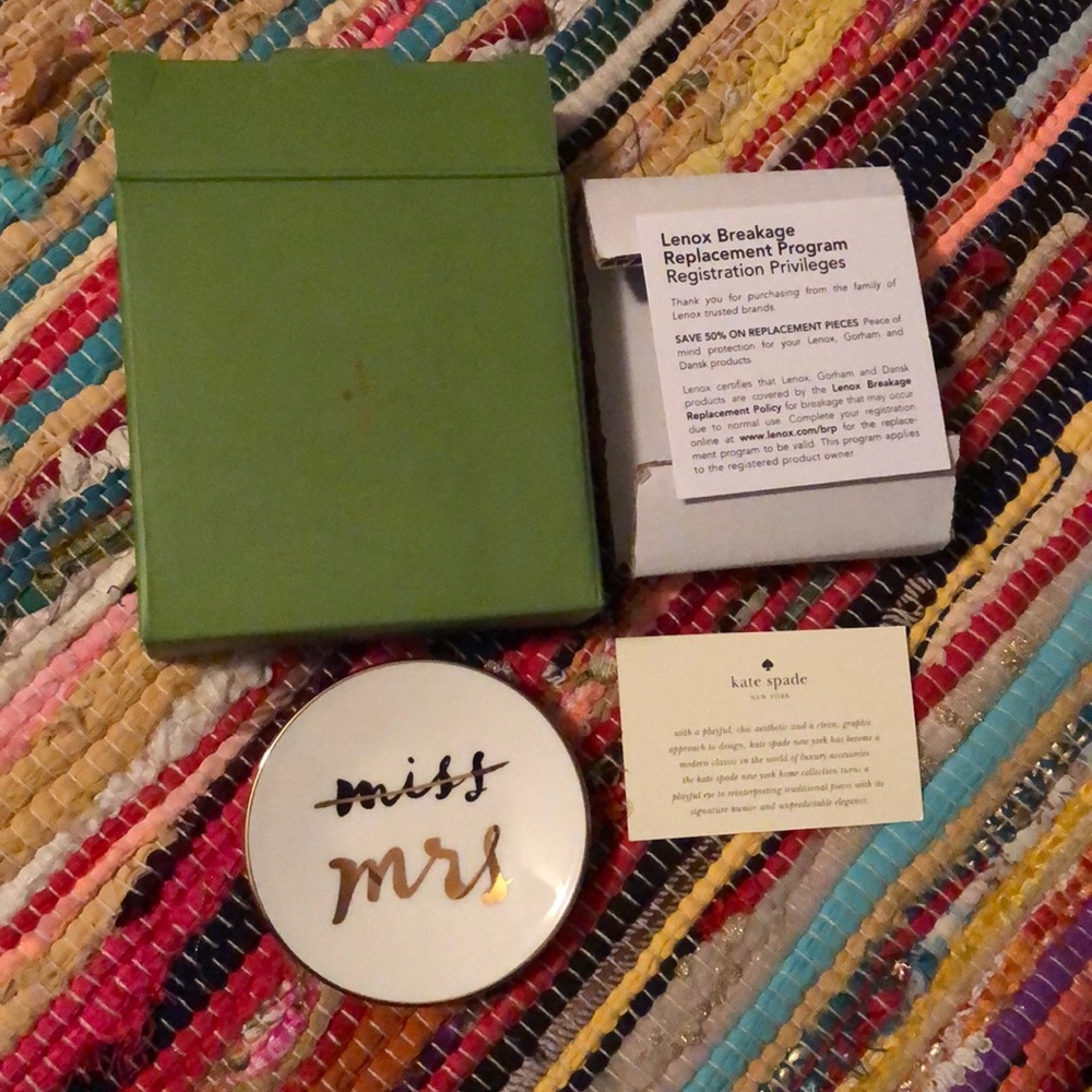 Kate Spade bridal party ring dish NWT